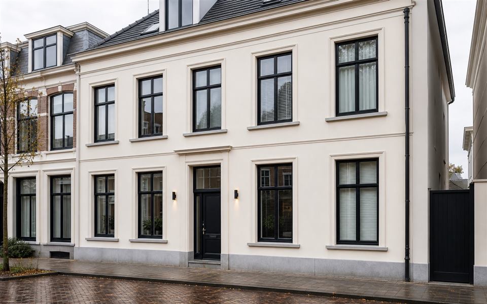 Afgewerkte gevel van een Rotterdamse stadswoning